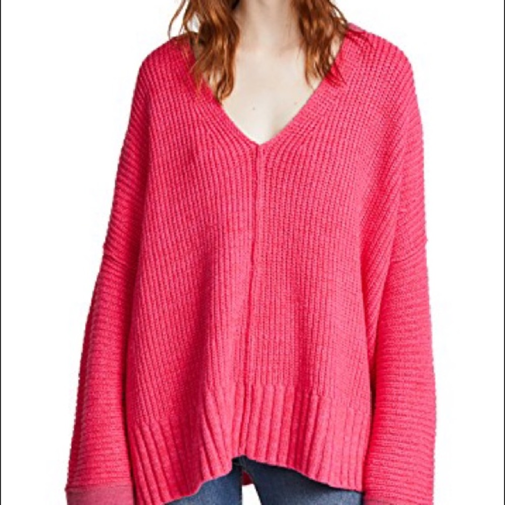 NWT Free People Take Over Me V-Neck Knit Sweater - Picture 3 of 5